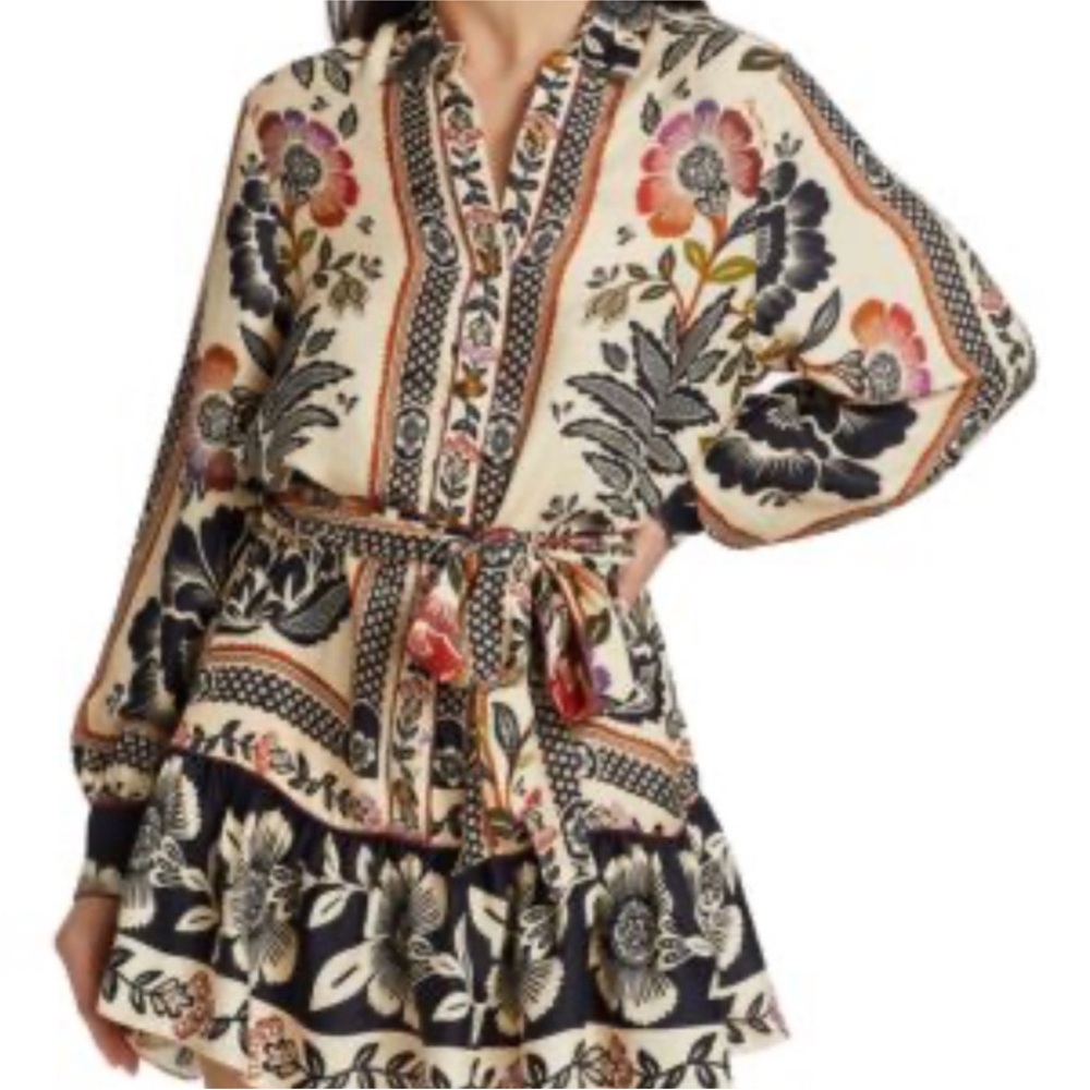 FARM Rio Tiered Belted Floral Mini Dress - Picture 2 of 14